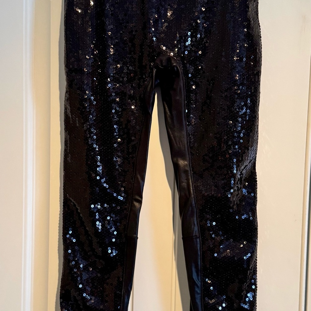 Spanx faux leather, sequin leggings. Size S. Excellent condition.